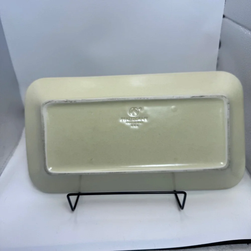 Pfaltzgraff Yorktowne Stoneware Rectangular‎ Serving Tray Basketweave 11.5x5.5